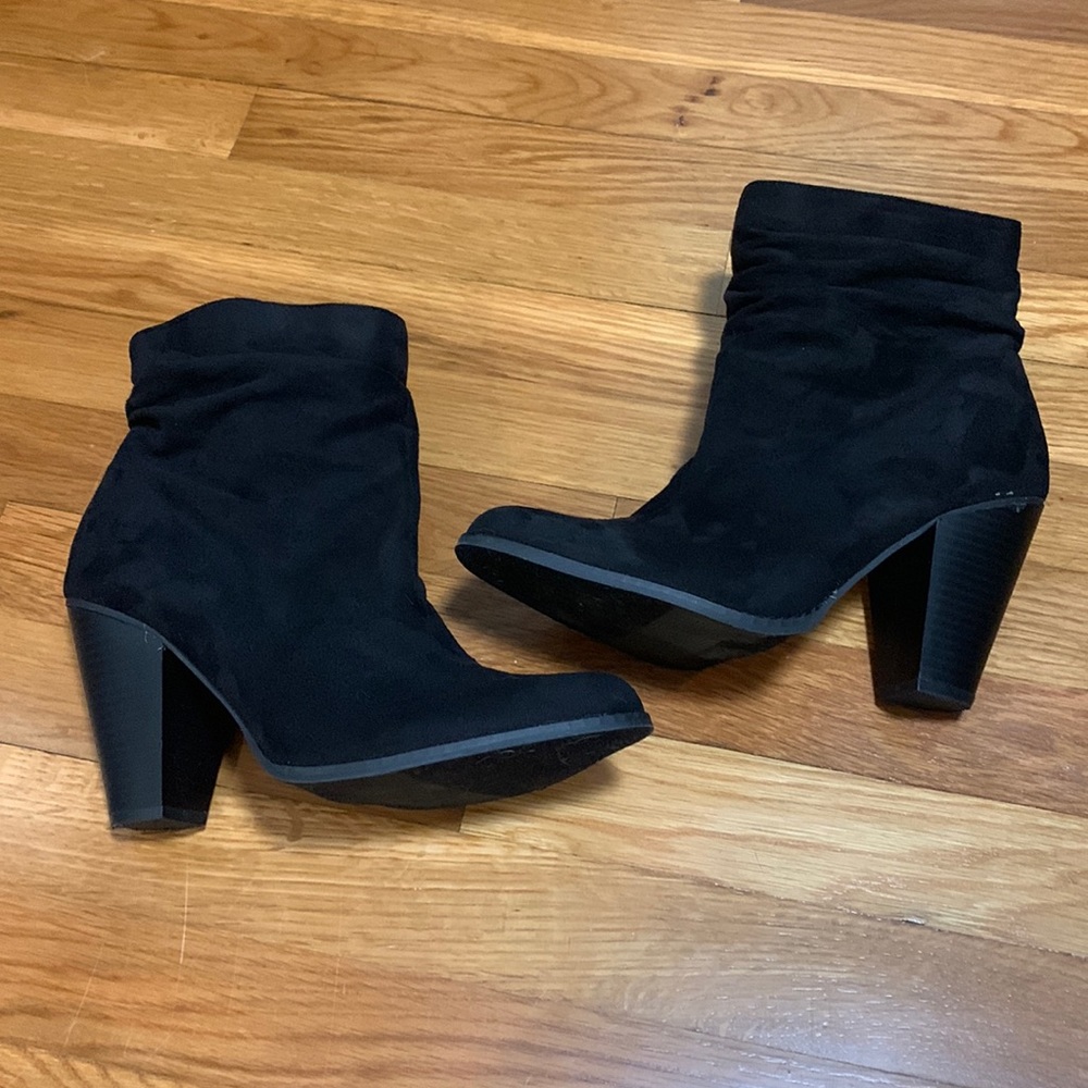 Maurices Black High Heel Zipper Boots (Cynthia)